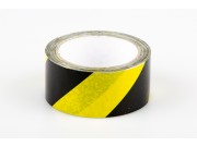 Yellow Black Hazard Safe Distance Floor Marking Tape 48mm X 33m